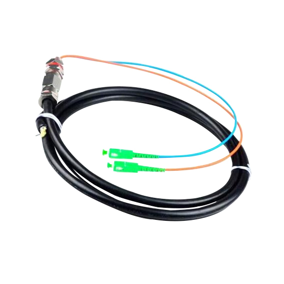 5M Waterproof SC / APC Pigtail , G652D 2 Core Single Mode Fiber Optic Cable