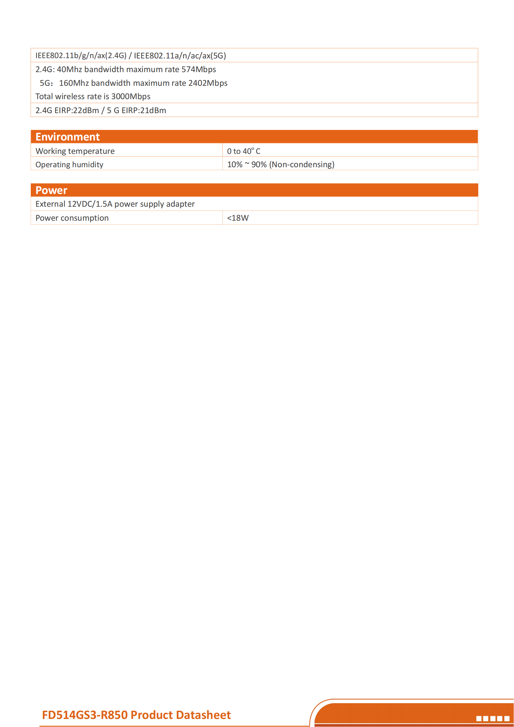 CDATA-XPON ONU--FD514GS3-R850(4GE+2WIFI6(AX3000))datasheet-v4.0_03