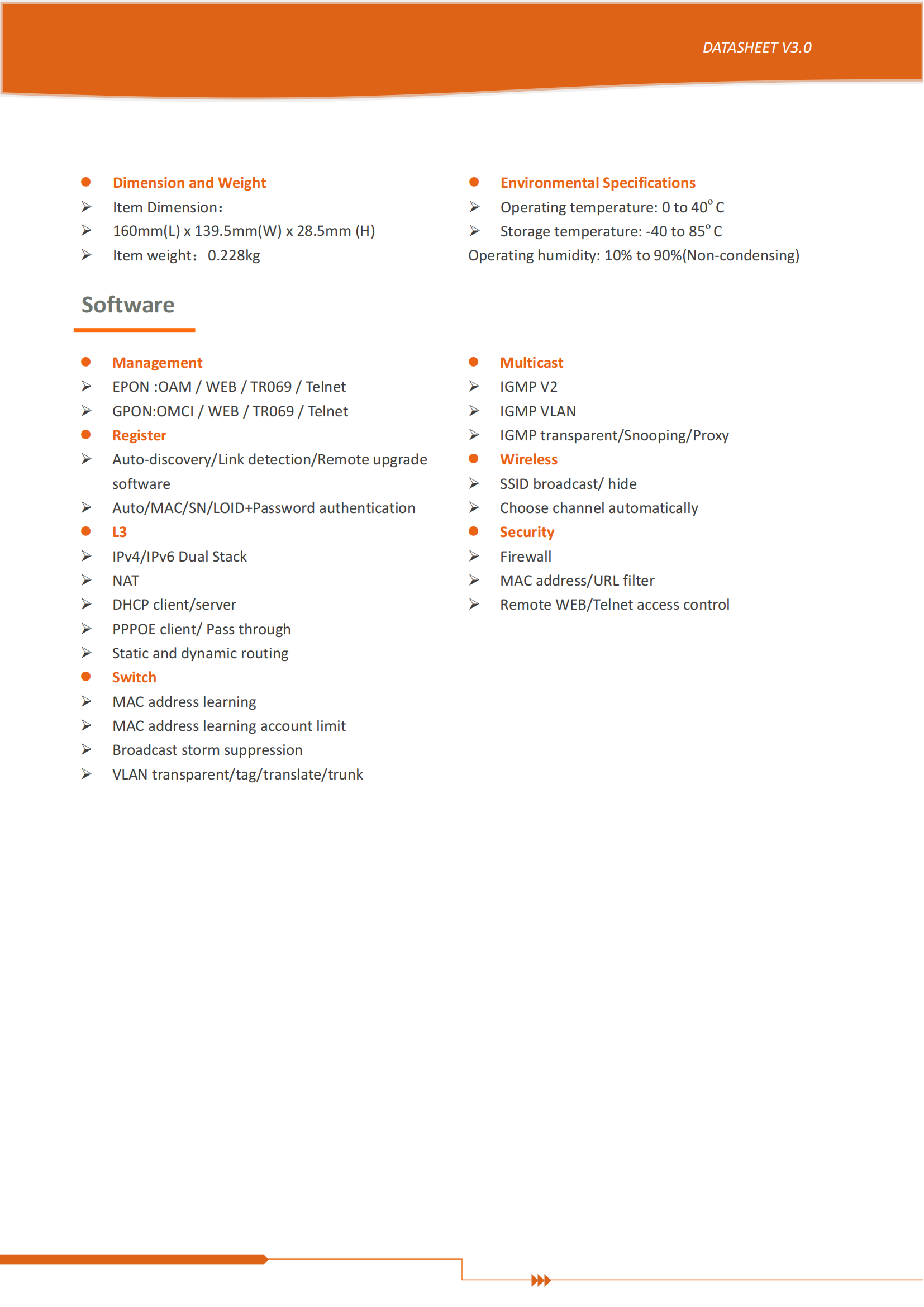 XPON ONU--FD512XW-X-R470( 1GE+1FE+WIFI)datasheet-V3.0_03