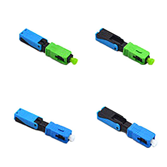 Green Fiber Optic Fast Connector 52mm Fiber Optic SC Connector For 2 X 3mm Drop Cables