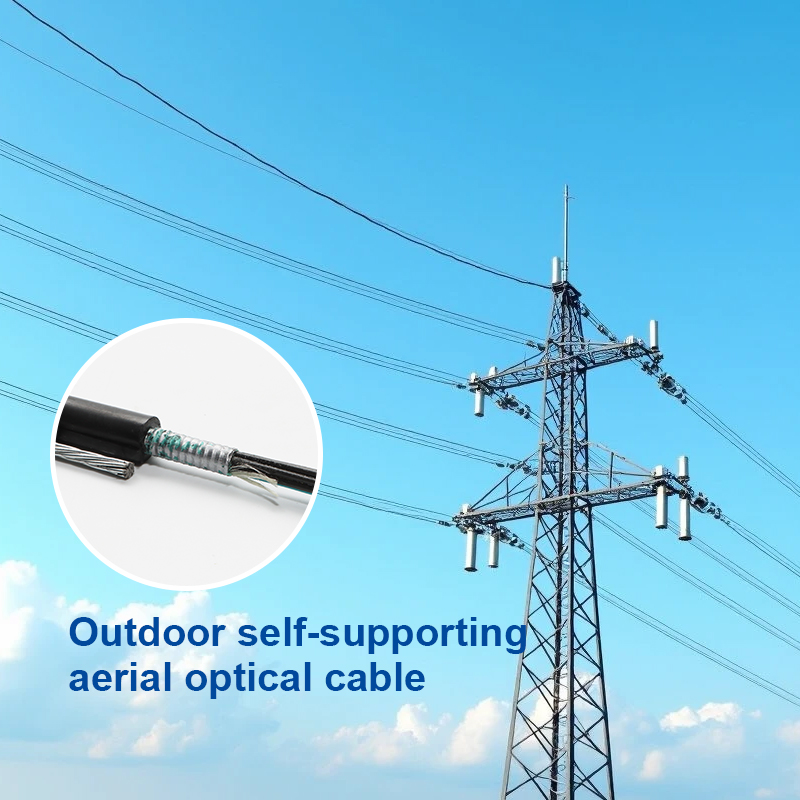 GYTC8S Loose Tube Stranded Figure 8 Self-supplorting Aerial Fiber Optical Cable