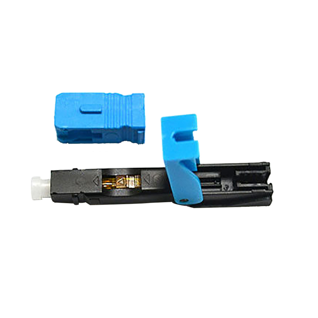 Green Fiber Optic Fast Connector 52mm Fiber Optic SC Connector For 2 X 3mm Drop Cables