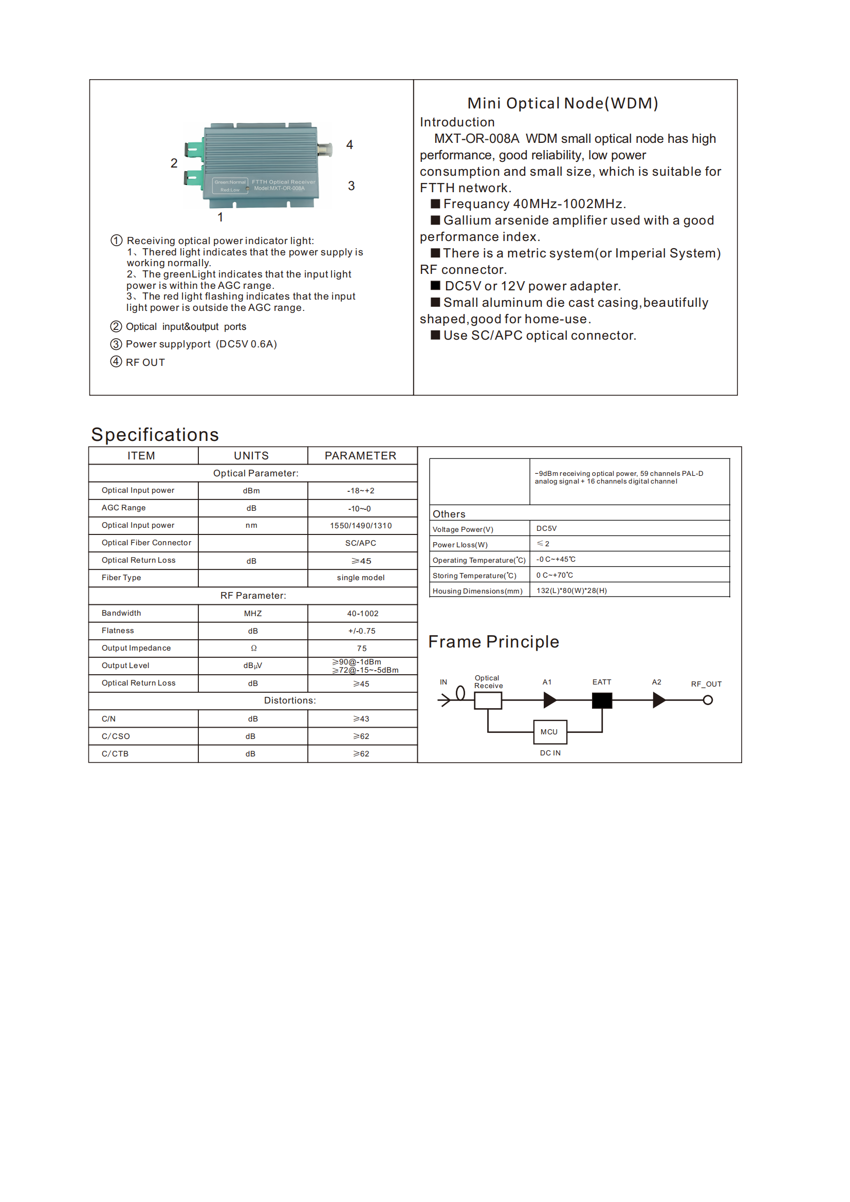MXT-1000M14带WDM,单路（明信）英文说明书0609_00