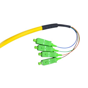 G657A1 SC / APC Pigtail Simplex , Yellow 4 Core Single Mode Fiber Optic Cable