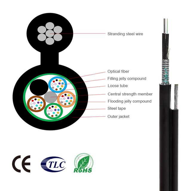 GYTC8S Loose Tube Stranded Figure 8 Self-supplorting Aerial Fiber Optical Cable