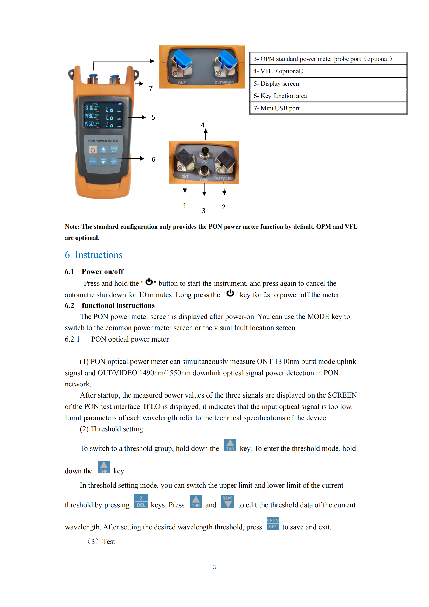 JW3213B PON Optical Power Meter 1310nm1490nm1550nm with Color LCD Screen_02