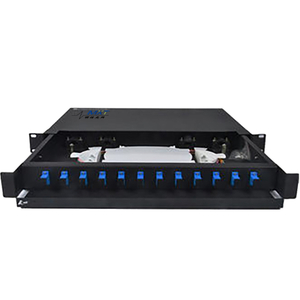 1U Fiber Optic Patch Panel Rack Mount 12 Core Blank ODF With SC Connector
