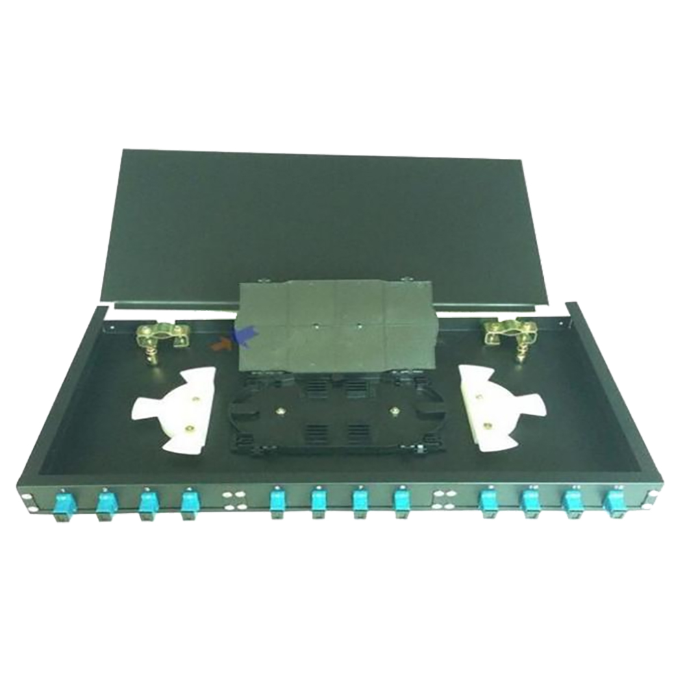 12 Port Fixed Type Fiber Optic Joint Box Loaded with 12pcs of SC Adaptor And Splice Tray