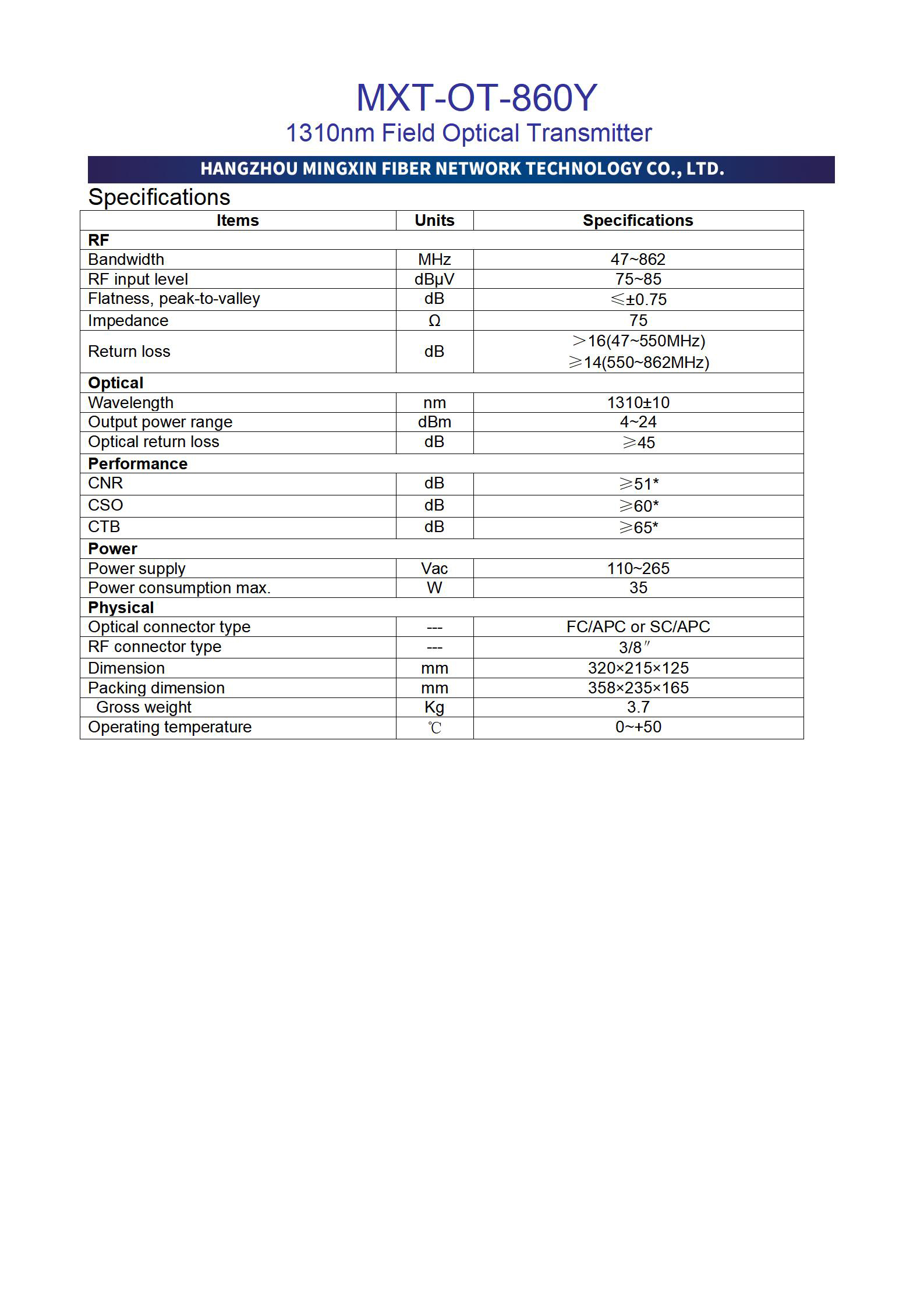 MXT-OT-860Y 1310nm field optical transmitteroptical transmitter_02