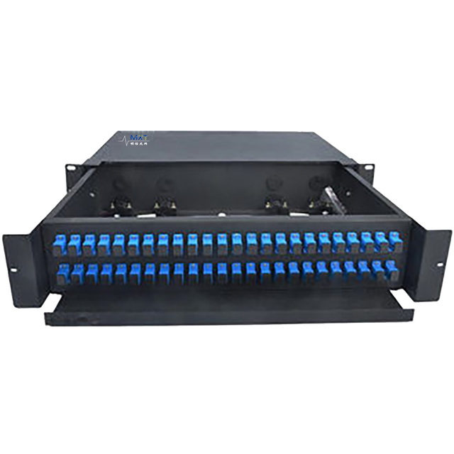 Sliding Type 2U Fiber Optic Patch Panel Durable SC Optical Fiber Distribution Frame