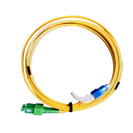 SC/PC-SC/APC SM Duplex 3.0mm Optic Fiber Patch Cord With 90 Degree Bent Boot