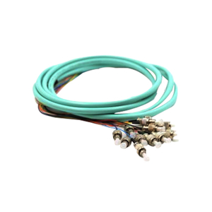 3 Meters Fiber Optic Pigtails Aqua OM2 OM3 FC 12 Jacketed MM5010Gb For