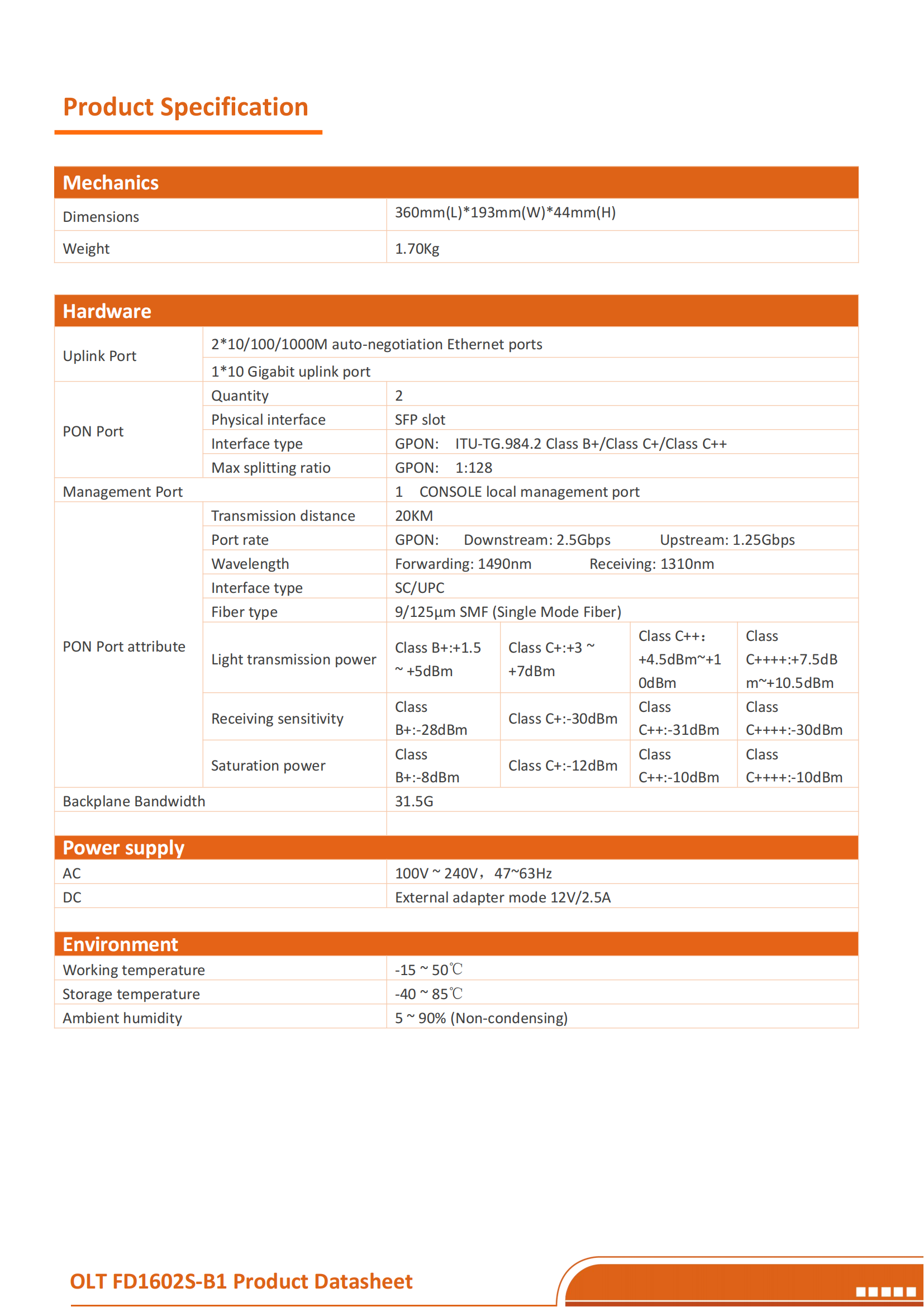 FD1602S-B1&nbsp;GPON&nbsp;OLT&nbsp;Datasheet-V4.0_02