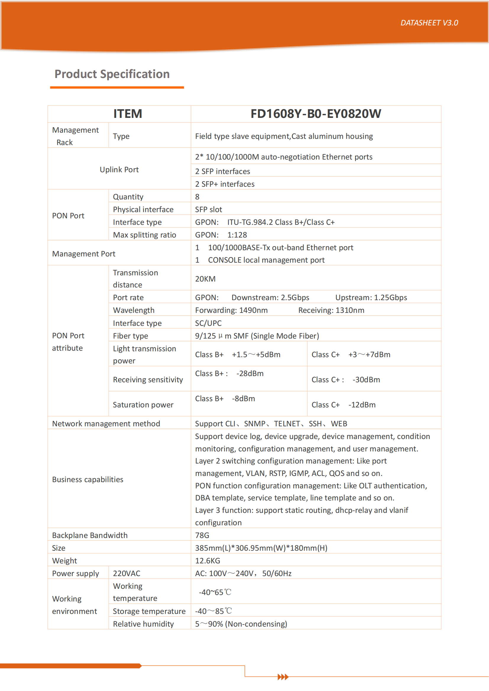 FD1608Y-B0-EY0820W GPON OLT datasheet-V3.0_02