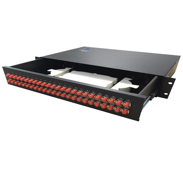 19" ODF Fiber Optic Joint Box, Sliding Fiber Optic Patch Panel 48 Port with FC Adapter