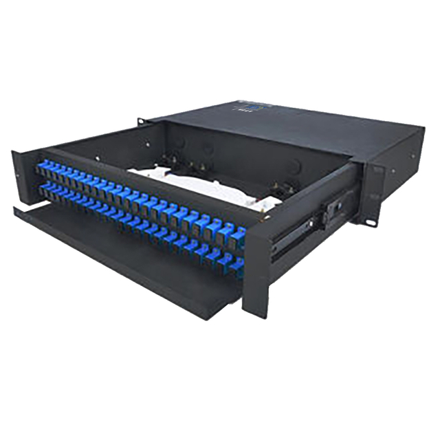 Sliding Type 2U Fiber Optic Patch Panel Durable SC Optical Fiber Distribution Frame