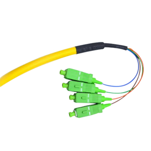 G657A1 SC APC Pigtail Simplex , Yellow 4 Core Single Mode Fiber Optic Cable