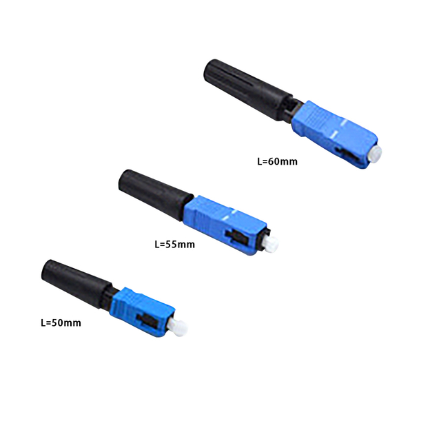 50mm Pre - Polished Fiber Optic Fast Connector Blue Single Mode Fiber Connectors