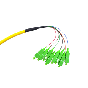 Bundle SM Optical Fiber Pigtail Patch Cord 8 Core Multimode With SC APC Connector
