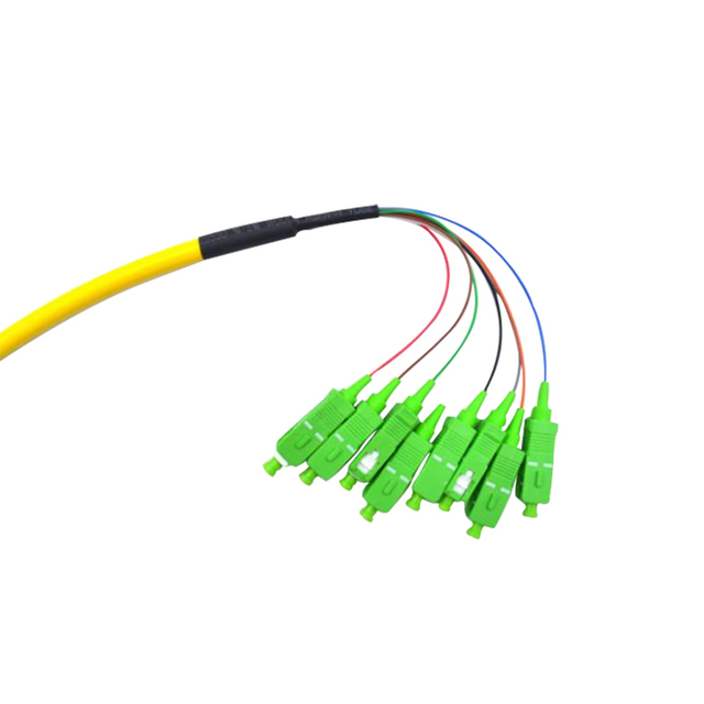 Bundle SM Optical Fiber Pigtail Patch Cord 8 Core Multimode With SC APC Connector
