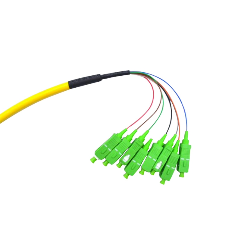 Bundle SM Optical Fiber Pigtail Patch Cord 8 Core Multimode With SC APC Connector