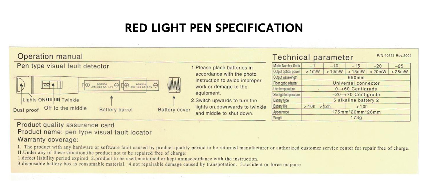 Red-light-pen-specification