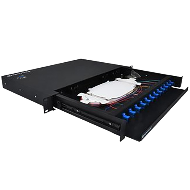 1U Fiber Optic Patch Panel Rack Mount 12 Core Blank ODF With SC Connector